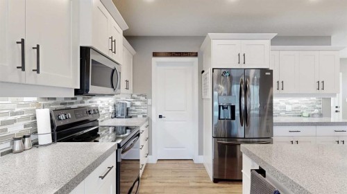 56 Pritchard Drive, Whitecourt, AB - Indoor Photo Showing Kitchen With Upgraded Kitchen
