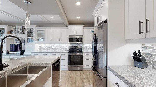 56 Pritchard Drive, Whitecourt, AB - Indoor Photo Showing Kitchen With Double Sink