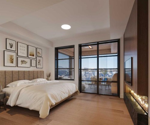 214-1724 Bow Valley Trail, Canmore, AB - Indoor Photo Showing Bedroom