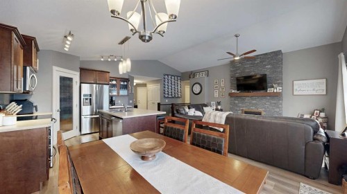 11 Abraham Drive, Whitecourt, AB - Indoor With Fireplace