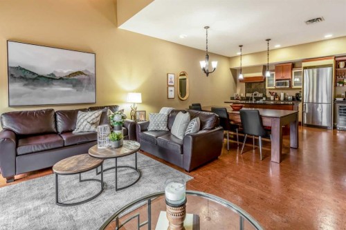 406-187 Kananaskis Way, Canmore, AB - Indoor Photo Showing Living Room