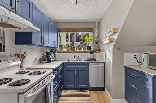 2-630 3Rd Street, Canmore, AB - Indoor Photo Showing Kitchen With Double Sink