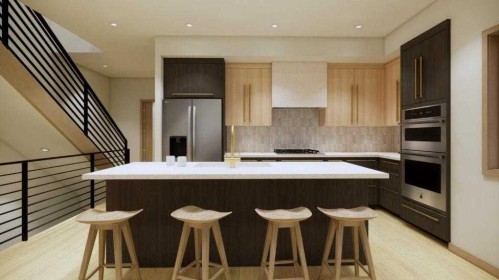 713B 4Th Street, Canmore, AB - Indoor Photo Showing Kitchen With Upgraded Kitchen