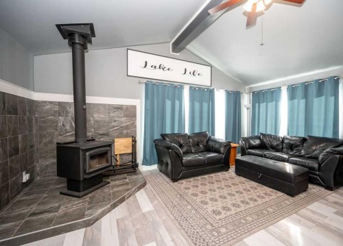 437 Sunset Road, Rural Athabasca County, AB - Indoor Photo Showing Other Room With Fireplace