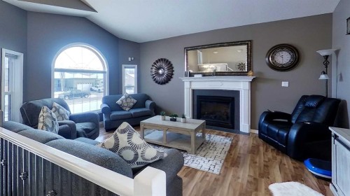 4119 16 Avenue Ne, Edson, AB - Indoor Photo Showing Living Room With Fireplace