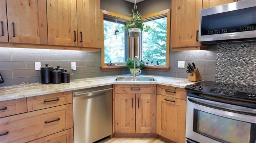 226 Lady Macdonald Drive, Canmore, AB - Indoor Photo Showing Kitchen With Stainless Steel Kitchen With Double Sink
