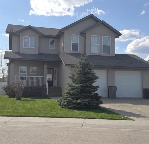 34 Poplar Drive, Whitecourt, AB - Outdoor With Deck Patio Veranda With Facade