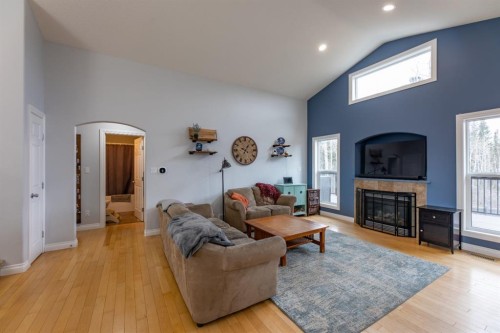 165 Muldoon Crescent, Hinton, AB - Indoor Photo Showing Living Room With Fireplace