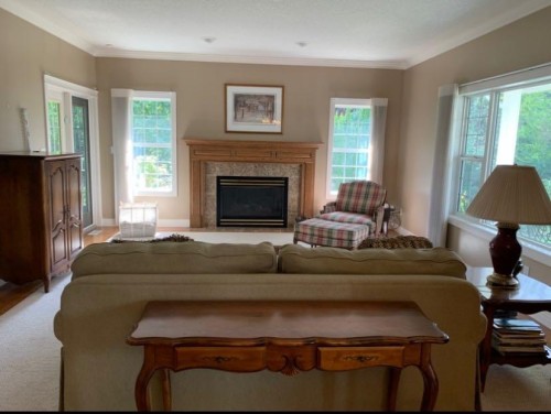 113 Park Drive, Whitecourt, AB - Indoor Photo Showing Living Room With Fireplace