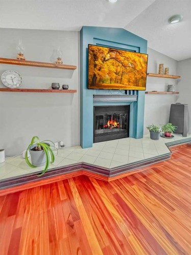 39 Ravine Drive, Whitecourt, AB - Indoor With Fireplace