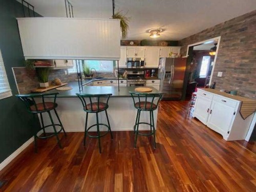 201 Hansen Drive, Hinton, AB - Indoor Photo Showing Kitchen With Double Sink