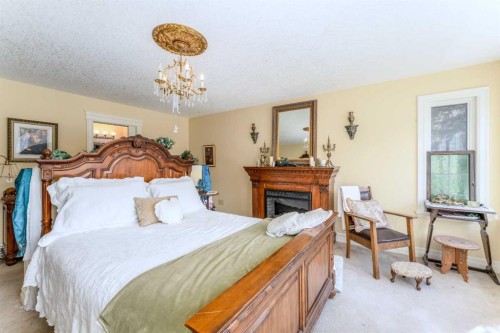 533 1St Street, Canmore, AB - Indoor Photo Showing Bedroom With Fireplace