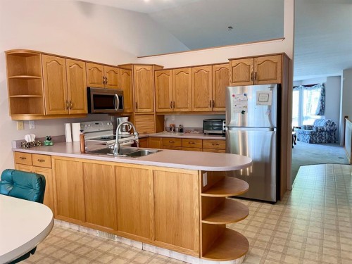 166 Hallam Drive, Hinton, AB - Indoor Photo Showing Kitchen With Double Sink