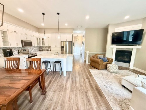 108 Trestle Place, Hinton, AB - Indoor With Fireplace