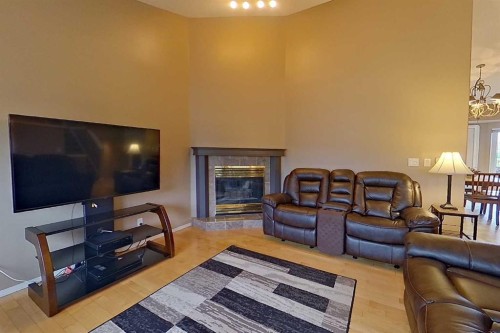 2904 45 Avenue, Athabasca, AB - Indoor Photo Showing Living Room With Fireplace