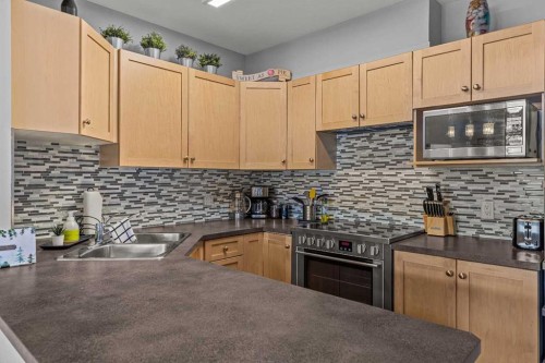 321-107 Montane Road, Canmore, AB - Indoor Photo Showing Kitchen With Stainless Steel Kitchen With Double Sink With Upgraded Kitchen