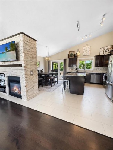 42 Riverstone Road, Whitecourt, AB - Indoor With Fireplace