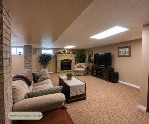 165 Mcpherson Drive, Hinton, AB - Indoor Photo Showing Basement With Fireplace