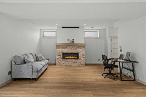 401 Stewart Creek Close, Canmore, AB - Indoor With Fireplace