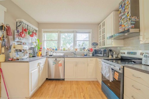 1306 1St Avenue, Canmore, AB - Indoor Photo Showing Kitchen With Double Sink