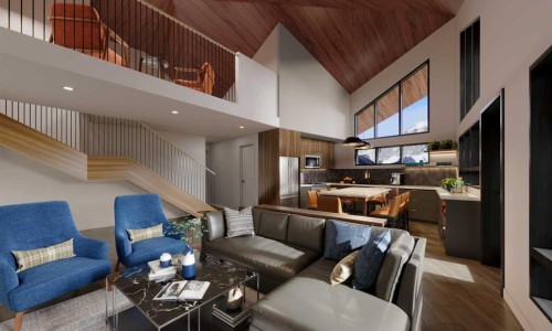 417-1736 Bow Valley, Canmore, AB - Indoor Photo Showing Living Room