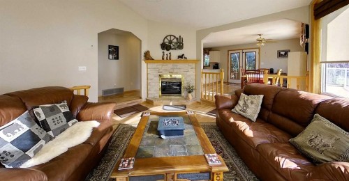 53419A Range Road 161, Rural Yellowhead County, AB - Indoor Photo Showing Living Room With Fireplace