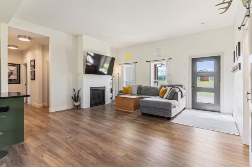 5406 Poplar Lane, Athabasca, AB - Indoor Photo Showing Living Room With Fireplace