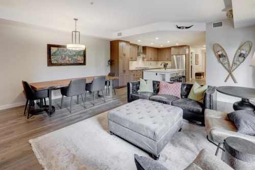 107-707 Spring Creek Drive, Canmore, AB - Indoor Photo Showing Living Room