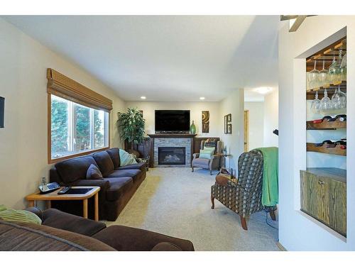 202 Fox Lake Trail, Hanna, AB - Indoor Photo Showing Living Room With Fireplace
