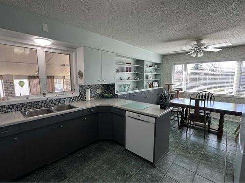 106 4 Avenue West, Hanna, AB - Indoor Photo Showing Kitchen With Double Sink