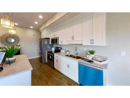 201-499 Meadow Lake Court East, Brooks, AB - Indoor Photo Showing Kitchen With Double Sink