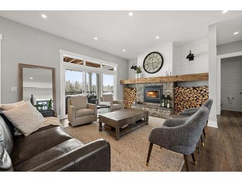 34446 Range Road 21, Rural Red Deer County, AB - Indoor Photo Showing Living Room With Fireplace