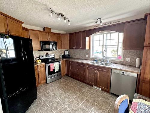 33 Sierra Drive, Olds, AB - Indoor Photo Showing Kitchen With Double Sink