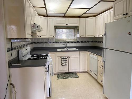 413 9 Street East, Drumheller, AB - Indoor Photo Showing Kitchen With Double Sink