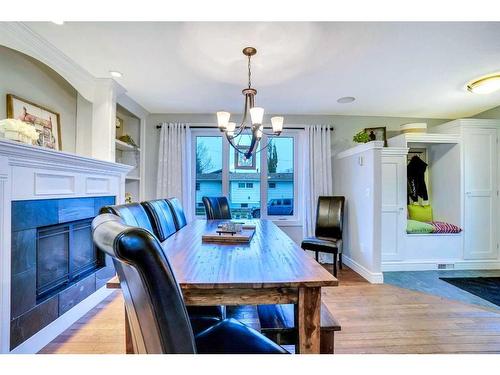 201 4 Avenue West, Hanna, AB - Indoor Photo Showing Dining Room With Fireplace