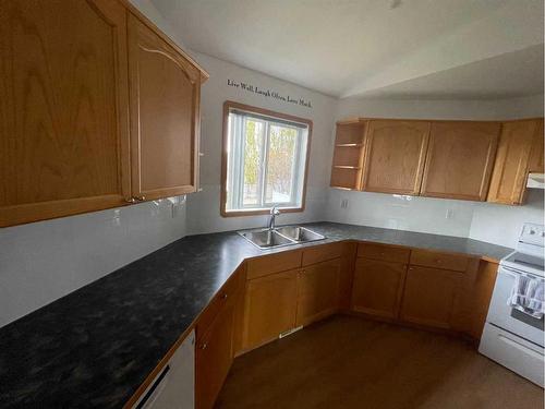 84 Upland Street, Brooks, AB - Indoor Photo Showing Kitchen With Double Sink