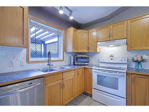 110 Upland Road, Brooks, AB - Indoor Photo Showing Kitchen With Double Sink