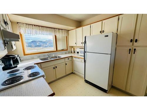 8 Spruce Drive, Drumheller, AB - Indoor Photo Showing Kitchen With Double Sink