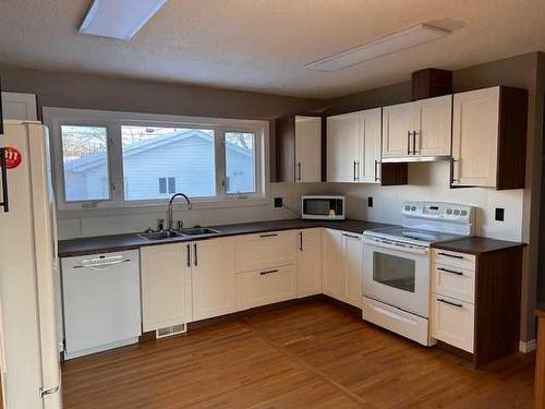 714 Centre Street, Hanna, AB - Indoor Photo Showing Kitchen With Double Sink