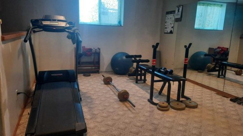 710 Bankview Close, Drumheller, AB - Indoor Photo Showing Gym Room