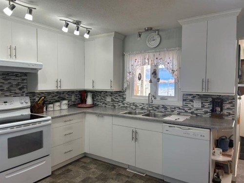 835 3 Avenue, Drumheller, AB - Indoor Photo Showing Kitchen With Double Sink