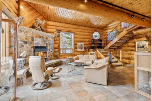 5544 Township Road 302, Rural Mountain View County, AB - Indoor With Fireplace