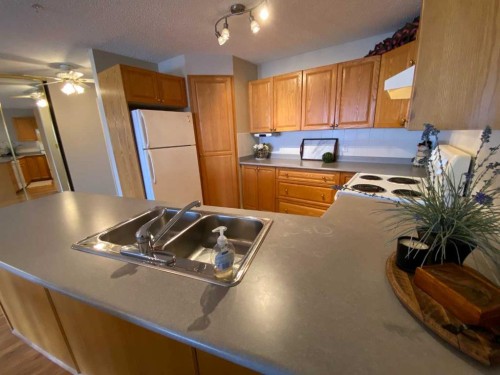 103-680 Cassils Road West, Brooks, AB - Indoor Photo Showing Kitchen With Double Sink