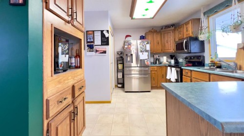 121 Shacker Crescent South, Hanna, AB - Indoor Photo Showing Kitchen With Double Sink
