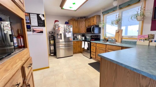 121 Shacker Crescent South, Hanna, AB - Indoor Photo Showing Kitchen With Double Sink