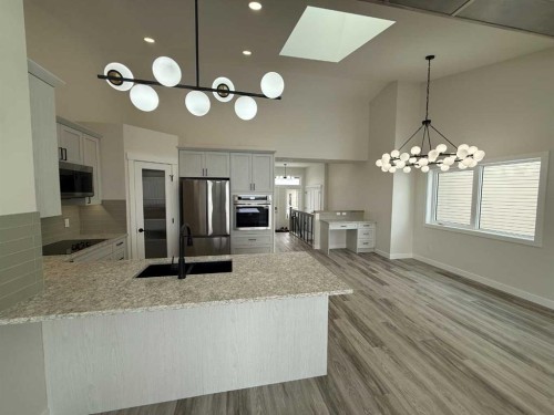 22 Garden Way, Drumheller, AB - Indoor Photo Showing Kitchen With Upgraded Kitchen