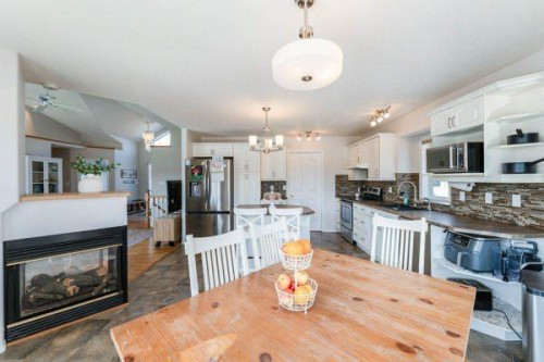 85 Michichi Drive, Drumheller, AB - Indoor With Fireplace