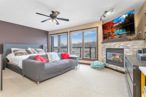 5221 Westridge Drive, Blackfalds, AB - Indoor With Fireplace