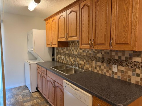 765 Excelsior Avenue, Drumheller, AB - Indoor Photo Showing Kitchen With Double Sink