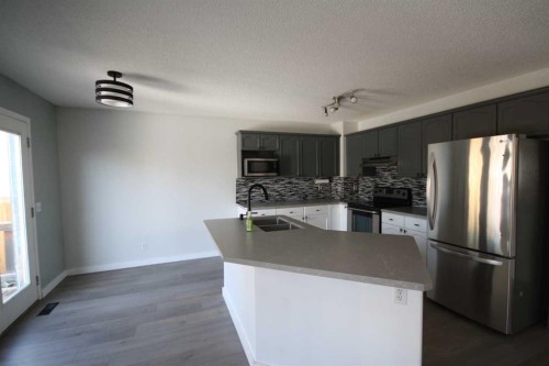 309 Bridleridge Way Sw, Calgary, AB - Indoor Photo Showing Kitchen With Double Sink